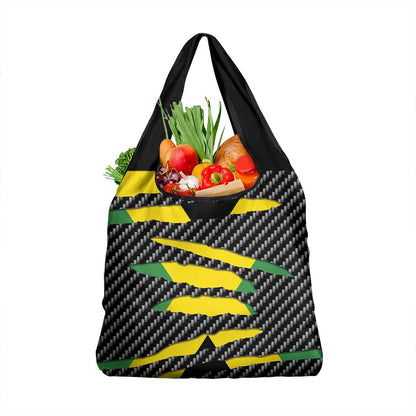 Black Jamaicans Jamaica Beast Grocery Bag Ripped Flag Graphic - African Pride