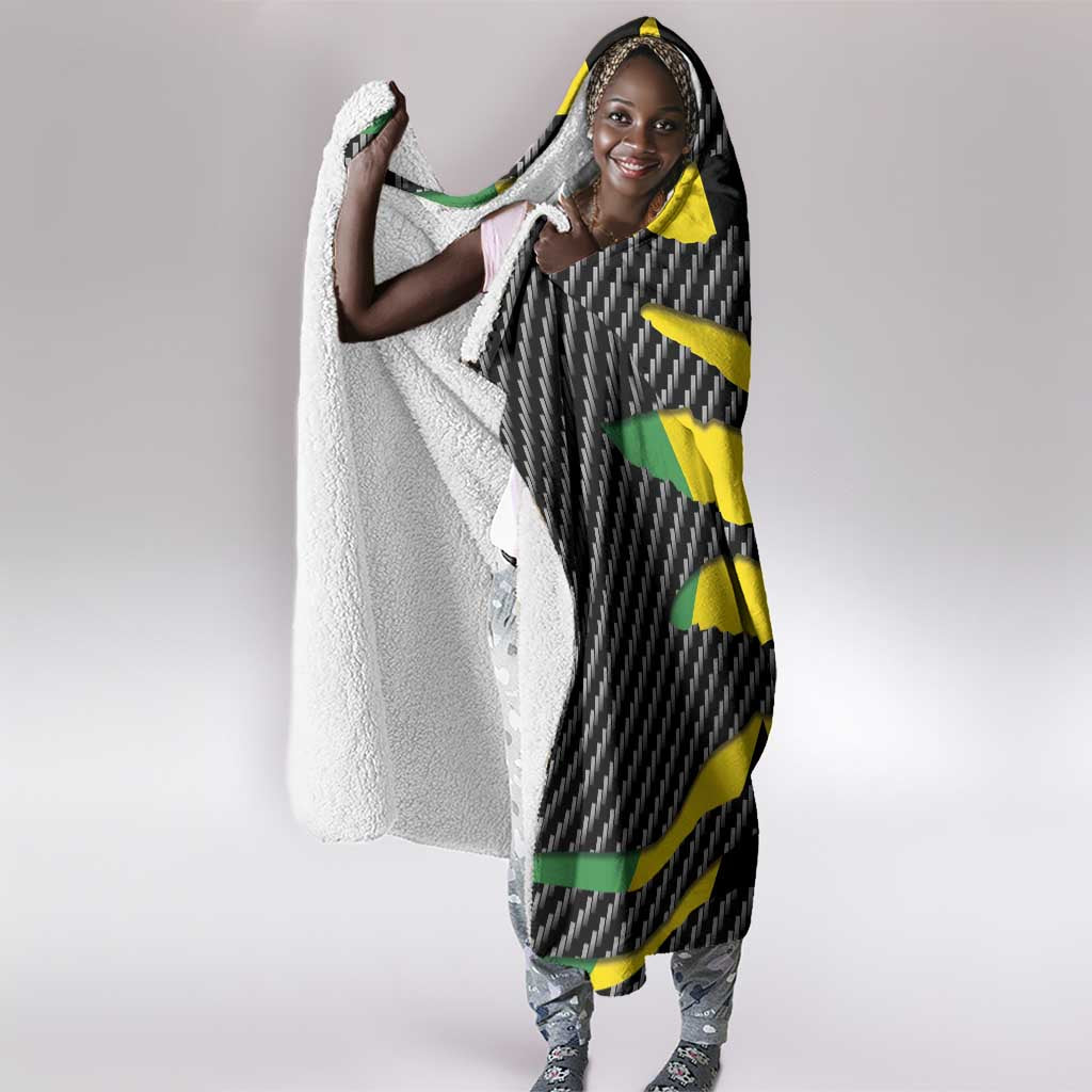 Black Jamaicans Jamaica Beast Hooded Blanket Ripped Flag Graphic - African Pride