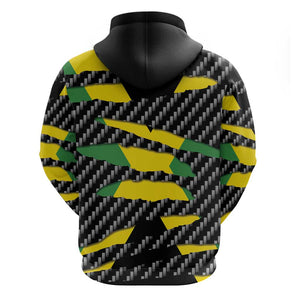 Black Jamaicans Jamaica Beast Hoodie Ripped Flag Graphic - African Pride