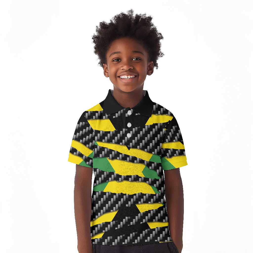 Black Jamaicans Jamaica Beast Kid Polo Shirt Ripped Flag Graphic LT19