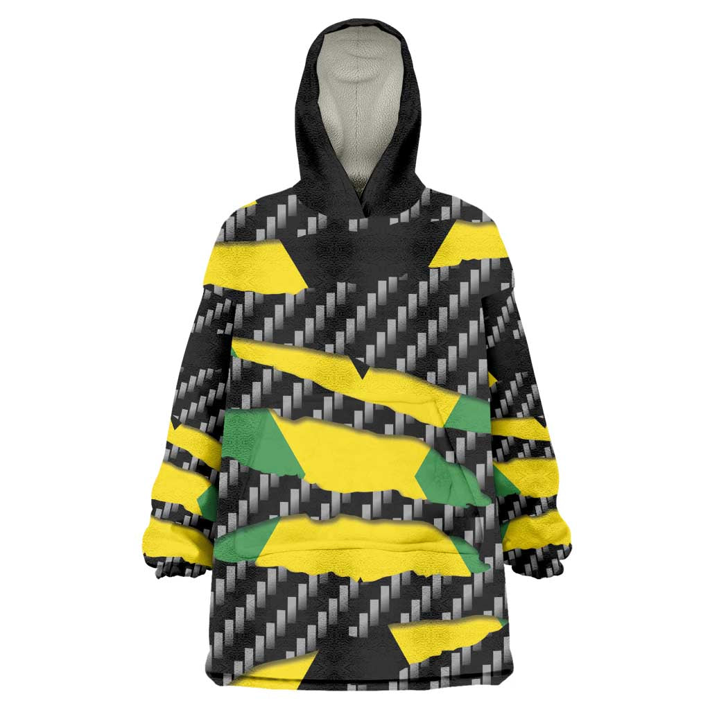 Black Jamaicans Jamaica Beast Kid Wearable Blanket Hoodie Ripped Flag Graphic - African Pride