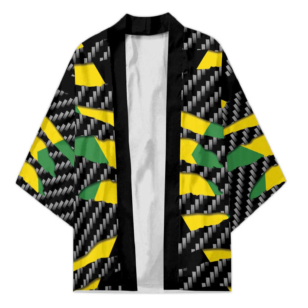 Black Jamaicans Jamaica Beast Kimono Ripped Flag Graphic