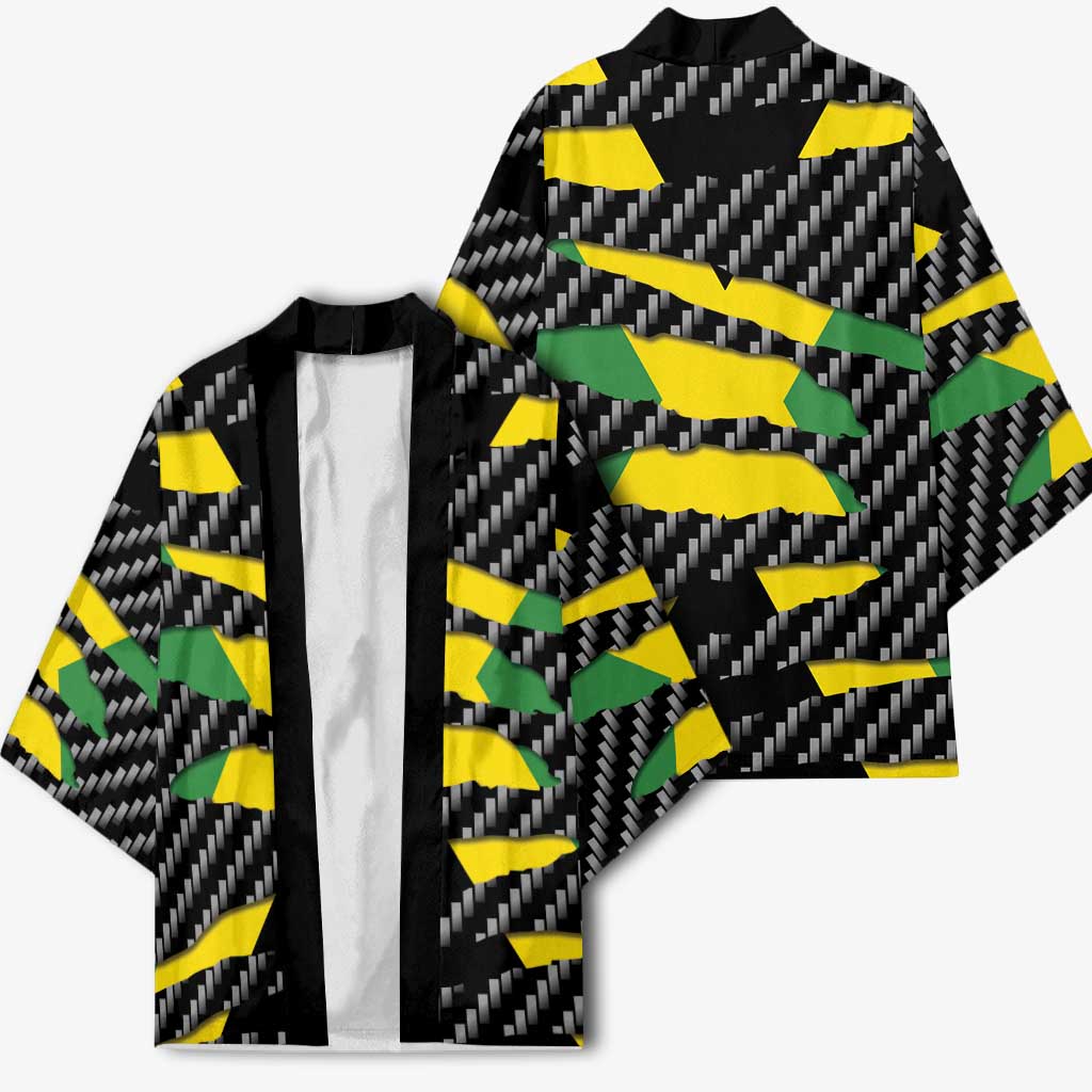 Black Jamaicans Jamaica Beast Kimono Ripped Flag Graphic