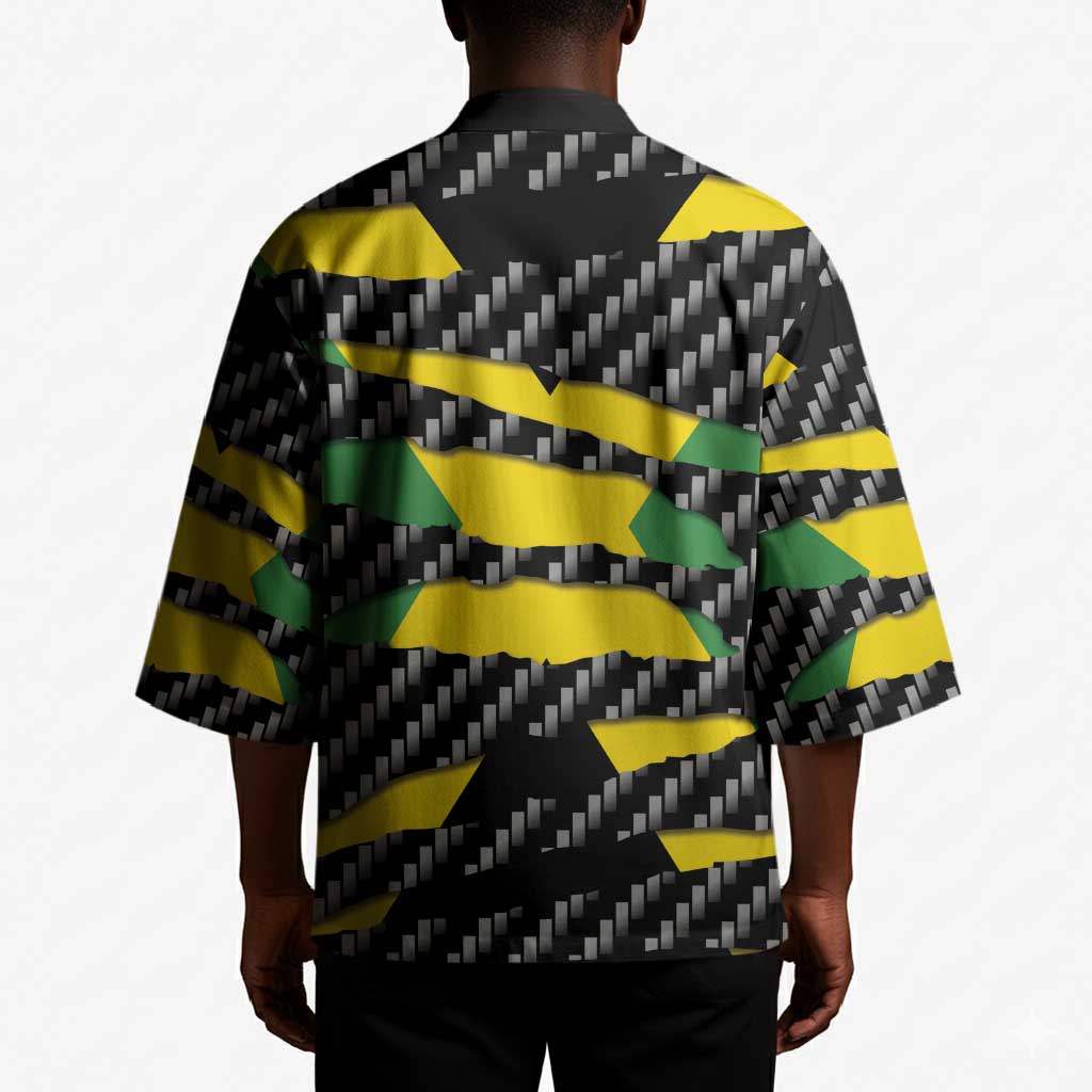 Black Jamaicans Jamaica Beast Kimono Ripped Flag Graphic