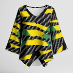 Black Jamaicans Jamaica Beast Kimono Sleeve Blouse Ripped Flag Graphic