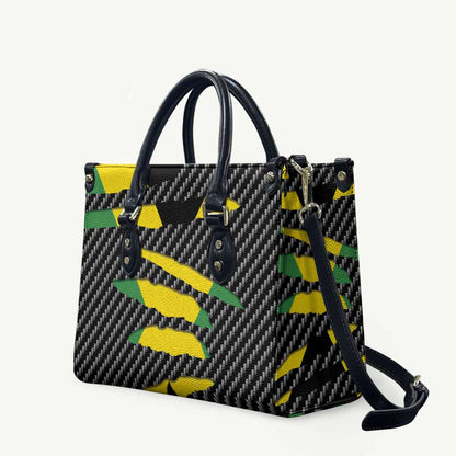 Black Jamaicans Jamaica Beast Leather Bag Ripped Flag Graphic