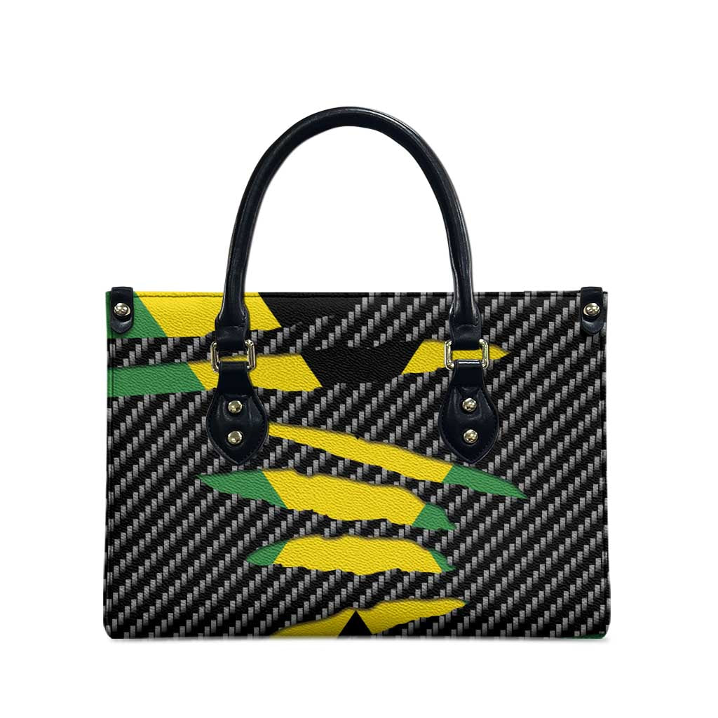 Black Jamaicans Jamaica Beast Leather Bag Ripped Flag Graphic