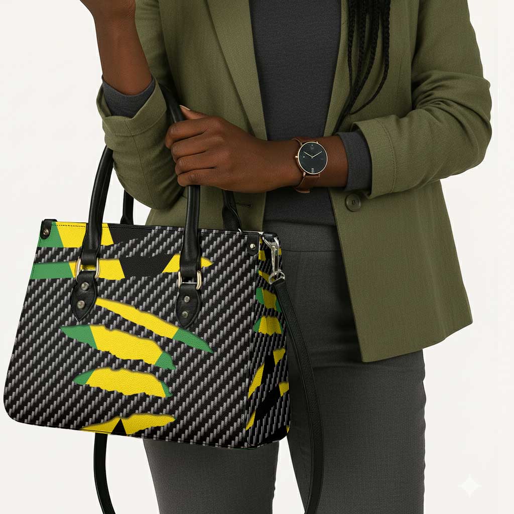 Black Jamaicans Jamaica Beast Leather Bag Ripped Flag Graphic