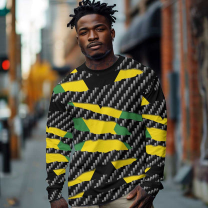 Black Jamaicans Jamaica Beast Long Sleeve Shirt Ripped Flag Graphic - African Pride