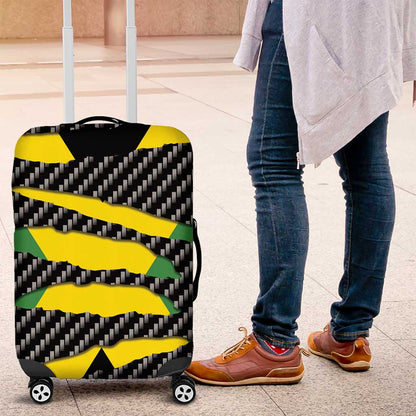 Black Jamaicans Jamaica Beast Luggage Cover Ripped Flag Graphic - African Pride