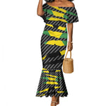 Black Jamaicans Jamaica Beast Mermaid Dress Ripped Flag Graphic LT19