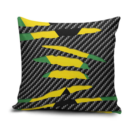 Black Jamaicans Jamaica Beast Pillow Cover Ripped Flag Graphic