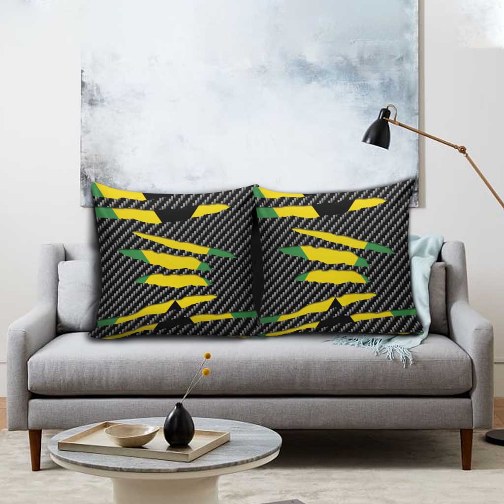 Black Jamaicans Jamaica Beast Pillow Cover Ripped Flag Graphic