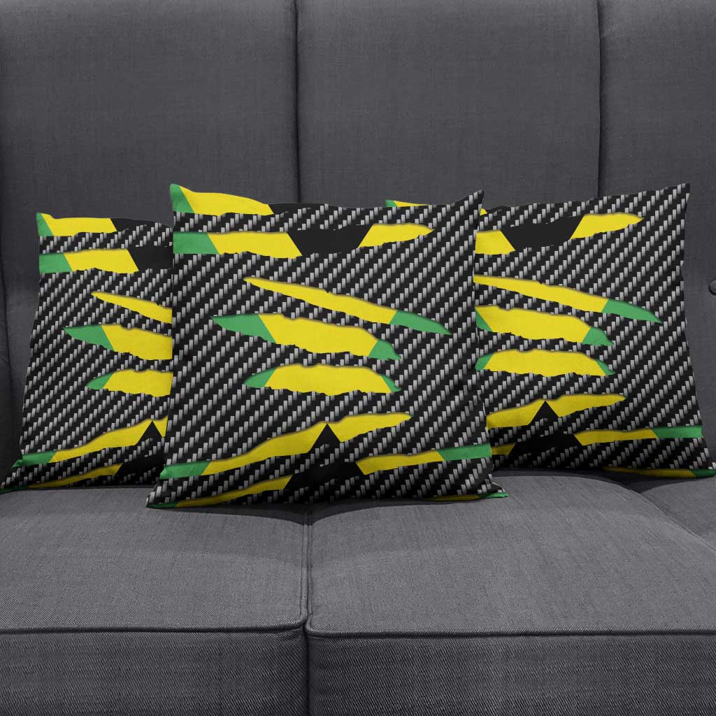 Black Jamaicans Jamaica Beast Pillow Cover Ripped Flag Graphic