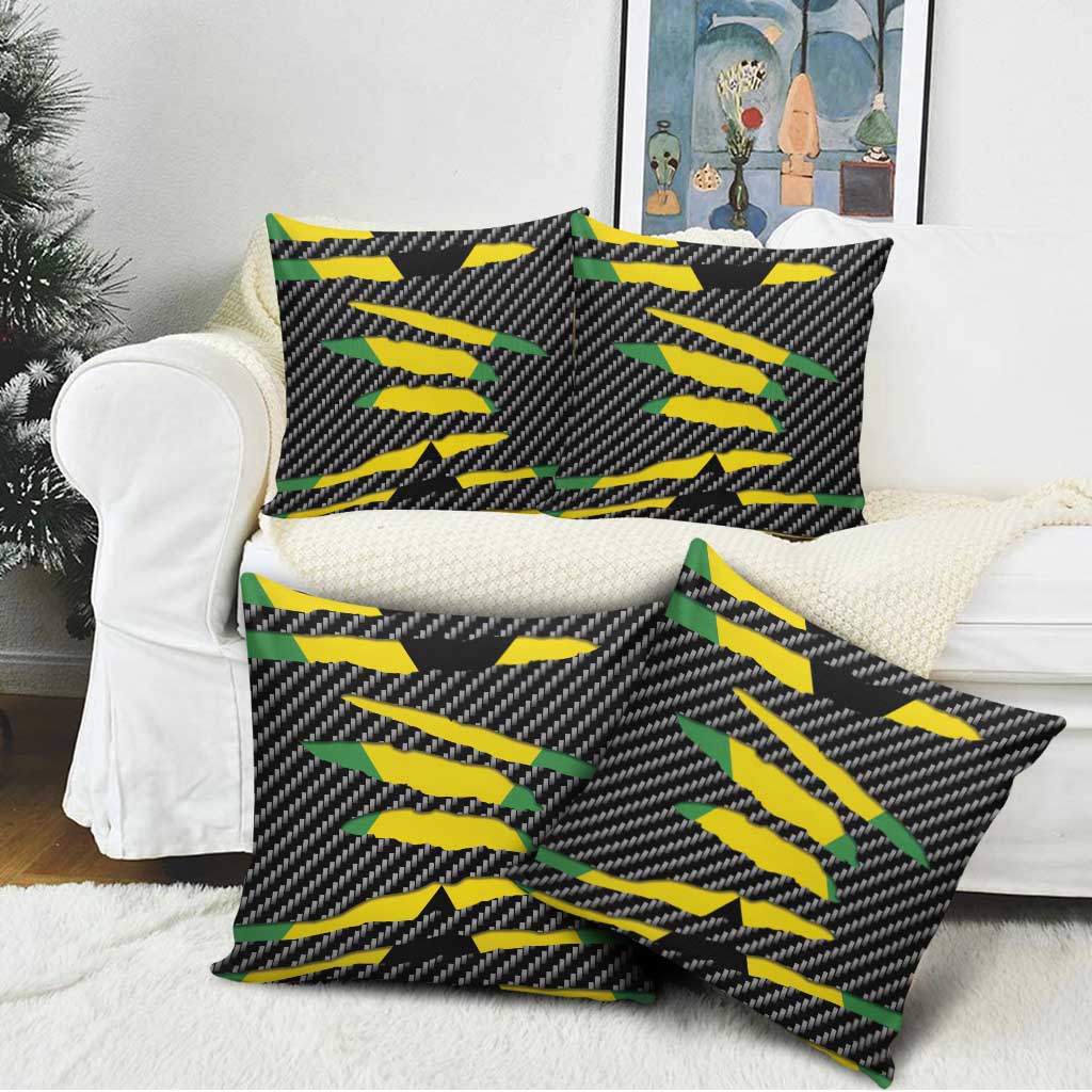 Black Jamaicans Jamaica Beast Pillow Cover Ripped Flag Graphic
