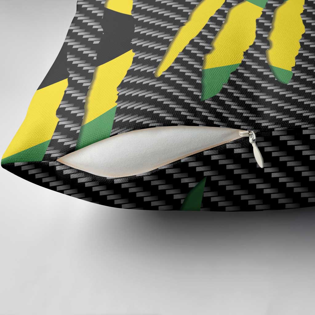 Black Jamaicans Jamaica Beast Pillow Cover Ripped Flag Graphic