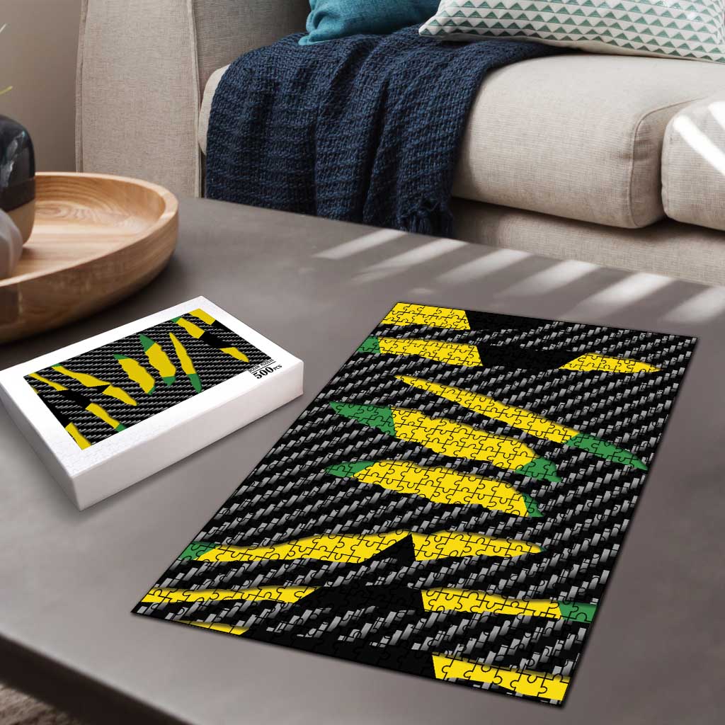 Black Jamaicans Jamaica Beast Puzzle Ripped Flag Graphic