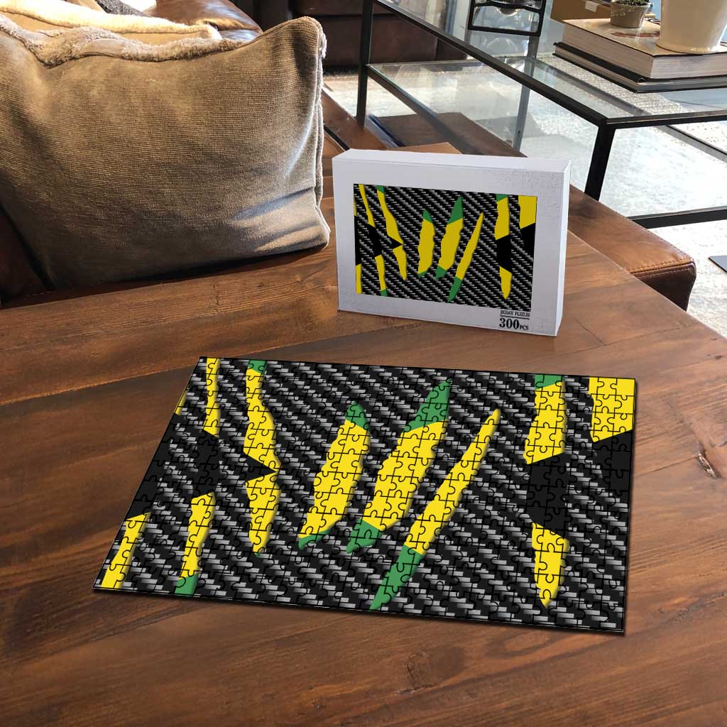 Black Jamaicans Jamaica Beast Puzzle Ripped Flag Graphic