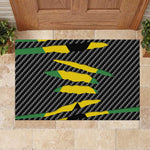 Black Jamaicans Jamaica Beast Rubber Doormat Ripped Flag Graphic - African Pride