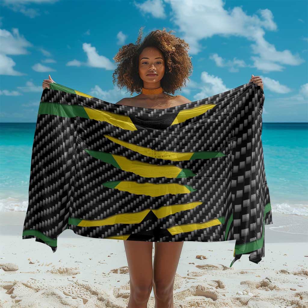 Black Jamaicans Jamaica Beast Sarong Ripped Flag Graphic - African Pride