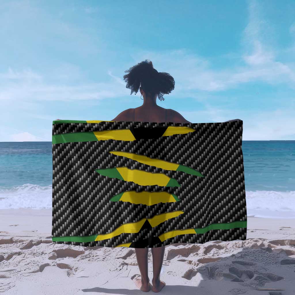 Black Jamaicans Jamaica Beast Sarong Ripped Flag Graphic - African Pride