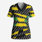 Black Jamaicans Jamaica Beast Scrub Top Ripped Flag Graphic - African Pride