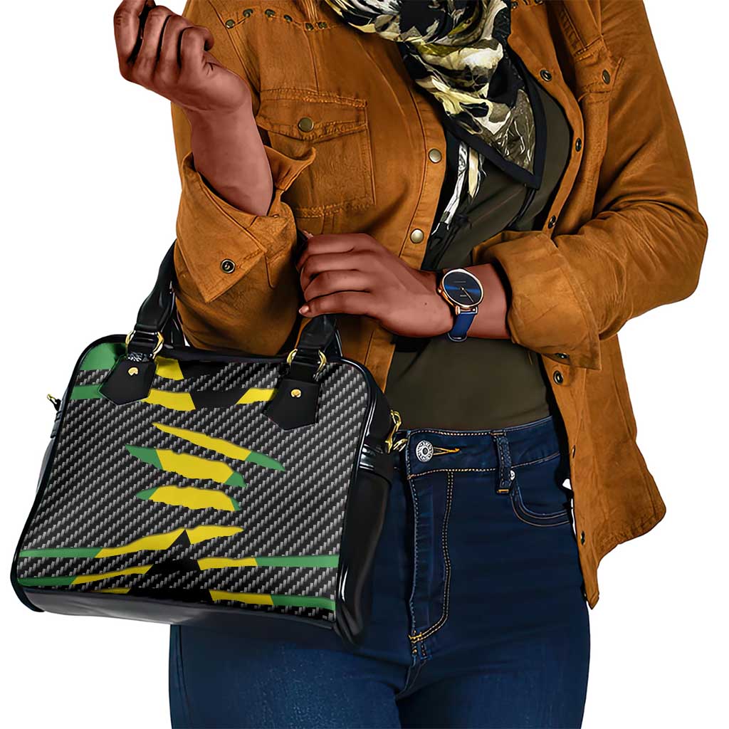 Black Jamaicans Jamaica Beast Shoulder Handbag Ripped Flag Graphic - African Pride