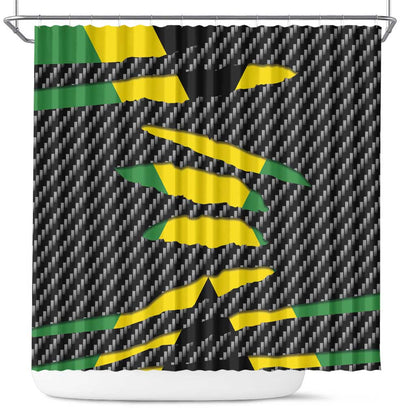 Black Jamaicans Jamaica Beast Shower Curtain Ripped Flag Graphic - African Pride