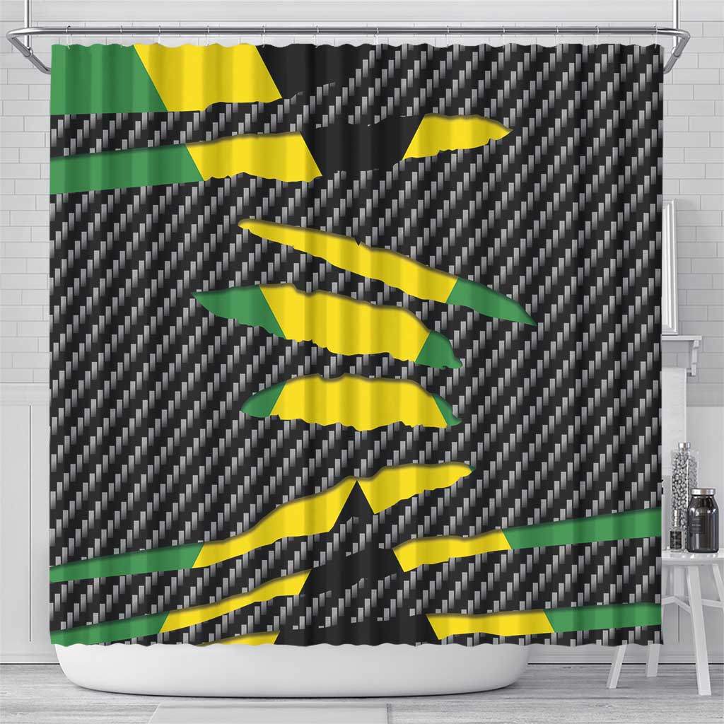 Black Jamaicans Jamaica Beast Shower Curtain Ripped Flag Graphic - African Pride