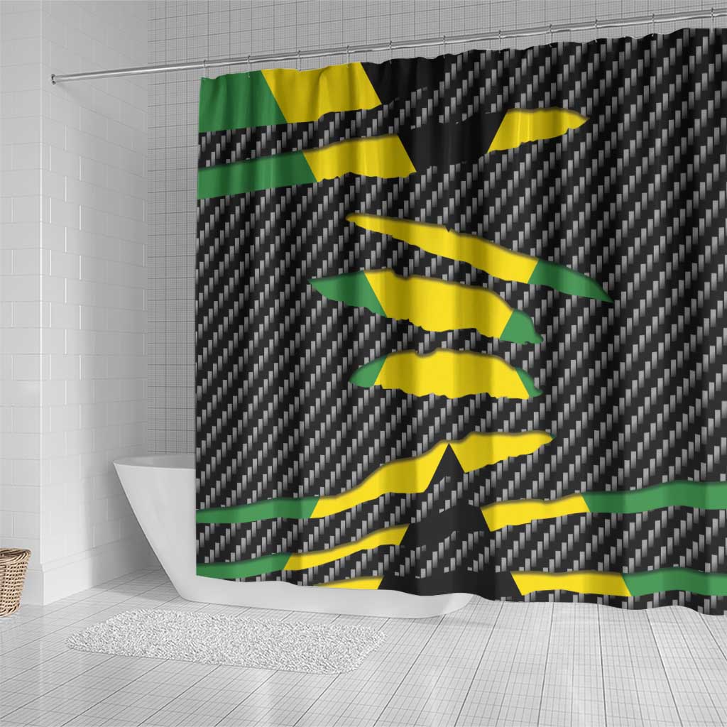 Black Jamaicans Jamaica Beast Shower Curtain Ripped Flag Graphic - African Pride
