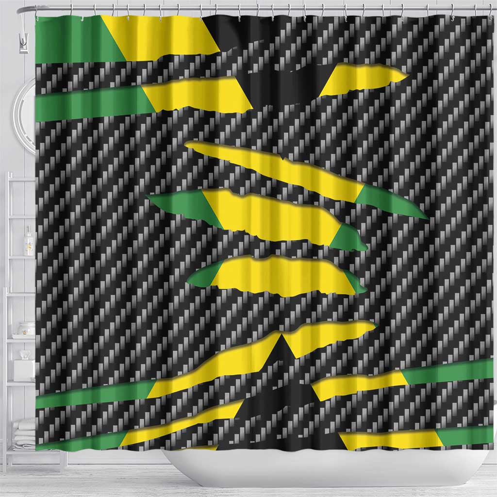 Black Jamaicans Jamaica Beast Shower Curtain Ripped Flag Graphic - African Pride