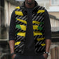 Black Jamaicans Jamaica Beast Sleeveless Puffer Jacket Ripped Flag Graphic
