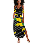 Black Jamaicans Jamaica Beast Summer Maxi Dress Ripped Flag Graphic LT19