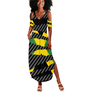Black Jamaicans Jamaica Beast Summer Maxi Dress Ripped Flag Graphic LT19