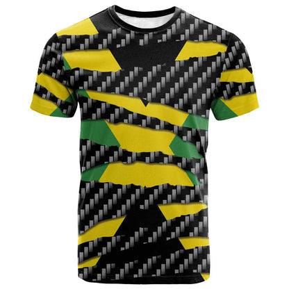 Black Jamaicans Jamaica Beast T shirt Ripped Flag Graphic LT19