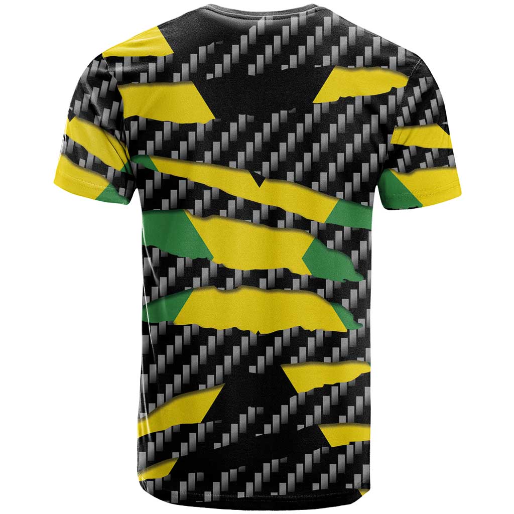 Black Jamaicans Jamaica Beast T shirt Ripped Flag Graphic LT19