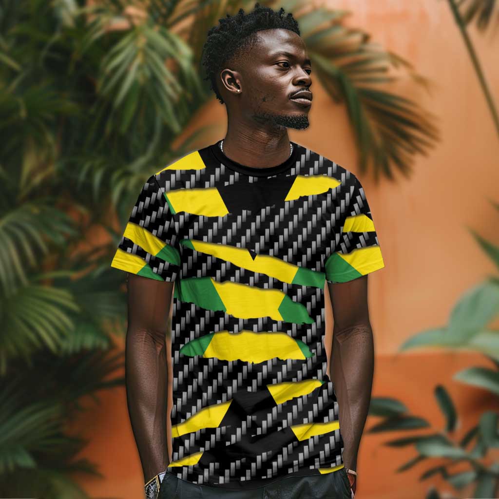Black Jamaicans Jamaica Beast T shirt Ripped Flag Graphic LT19