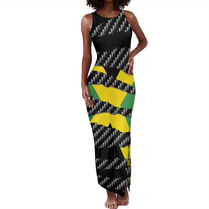 Black Jamaicans Jamaica Beast Tank Maxi Dress Ripped Flag Graphic - African Pride