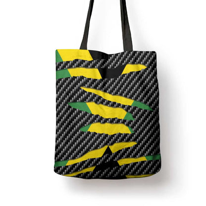 Black Jamaicans Jamaica Beast Tote Bag Ripped Flag Graphic