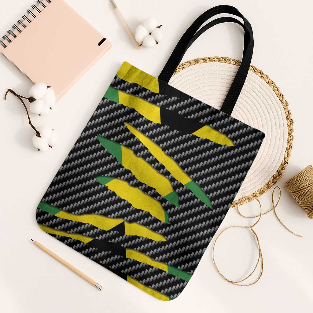 Black Jamaicans Jamaica Beast Tote Bag Ripped Flag Graphic