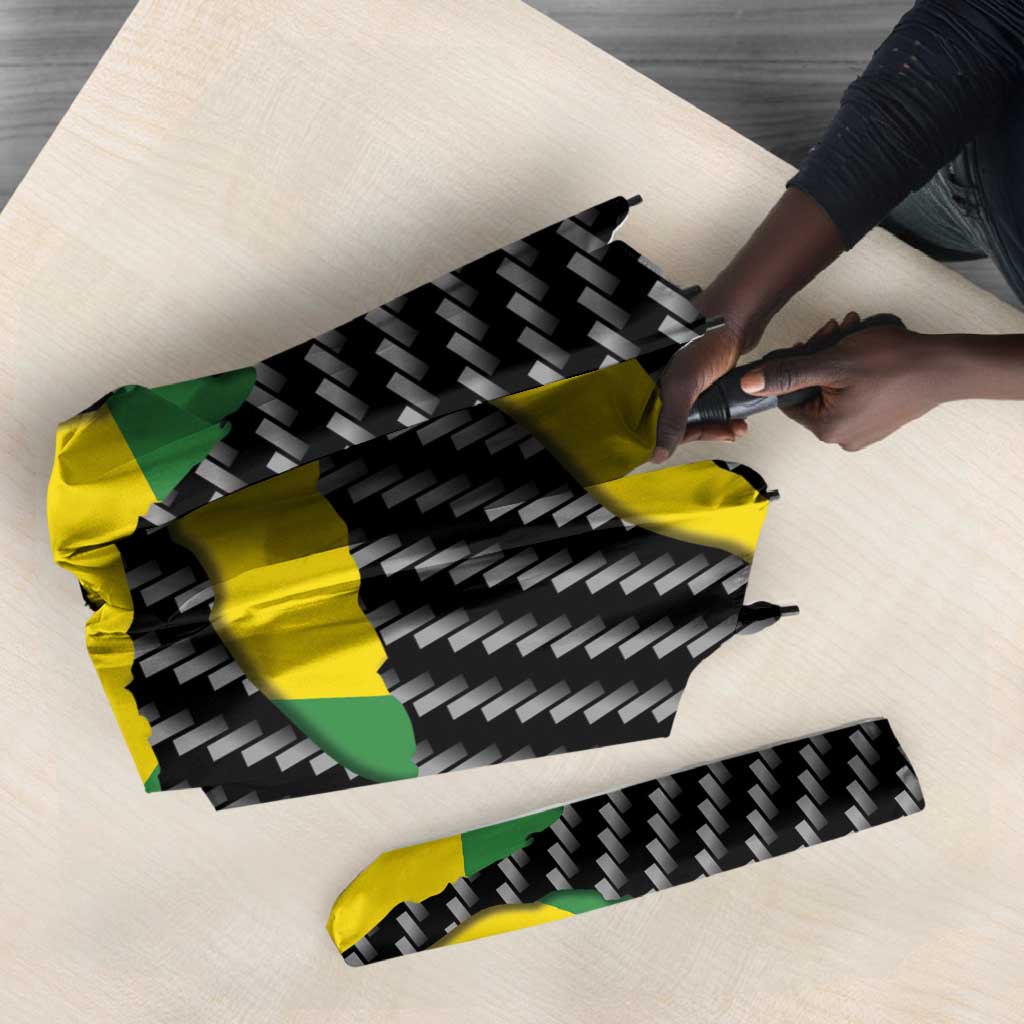 Black Jamaicans Jamaica Beast Umbrella Ripped Flag Graphic