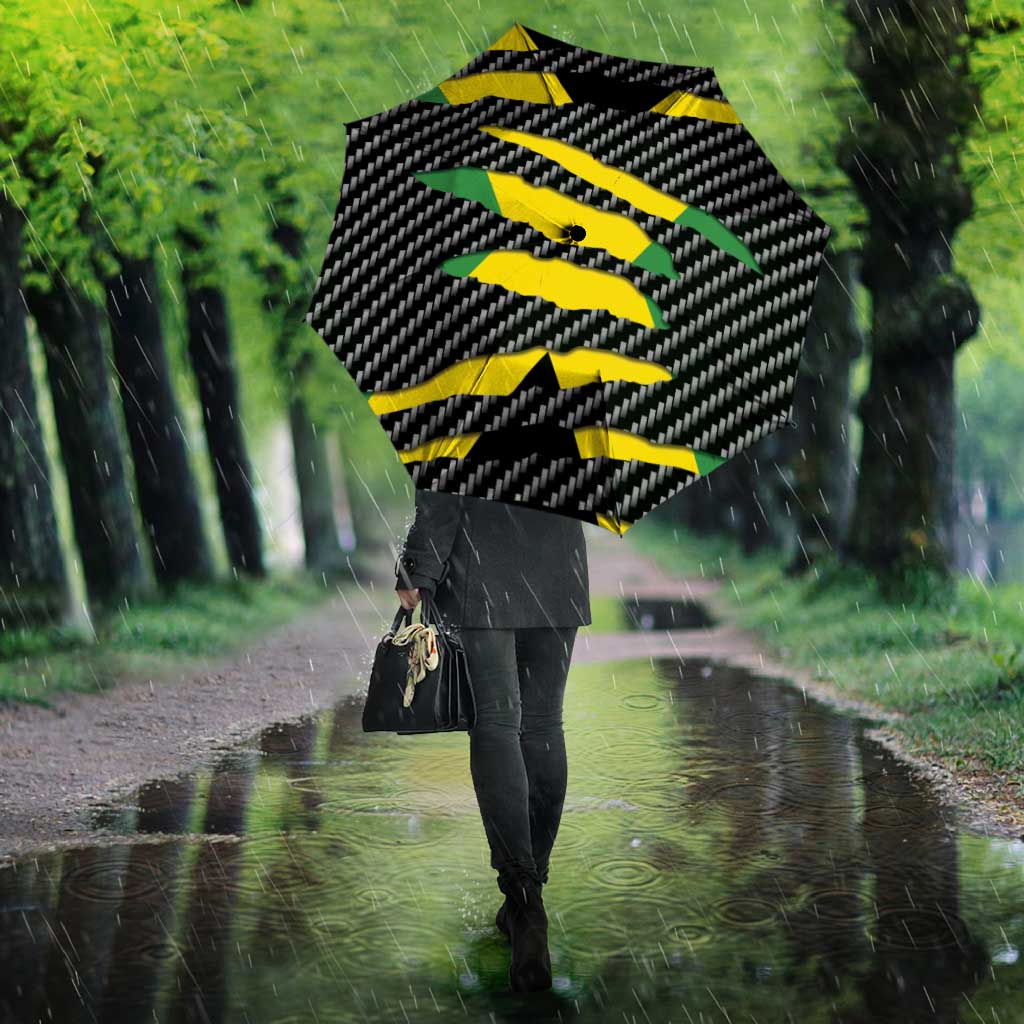 Black Jamaicans Jamaica Beast Umbrella Ripped Flag Graphic