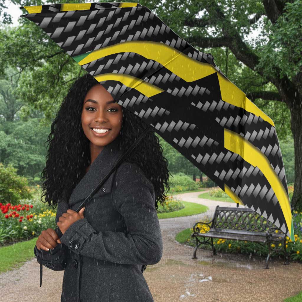 Black Jamaicans Jamaica Beast Umbrella Ripped Flag Graphic