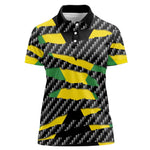 Black Jamaicans Jamaica Beast Women Polo Shirt Ripped Flag Graphic LT19