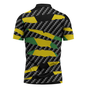 Black Jamaicans Jamaica Beast Zipper Polo Shirt Ripped Flag Graphic
