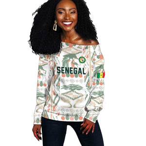Custom World Football 2026 Senegal Off Shoulder Sweater Lions of Teranga Spirit