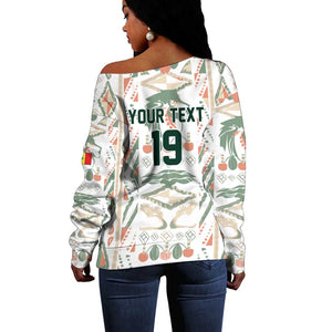 Custom World Football 2026 Senegal Off Shoulder Sweater Lions of Teranga Spirit