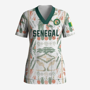 Custom World Football 2026 Senegal Scrub Top Lions of Teranga Spirit