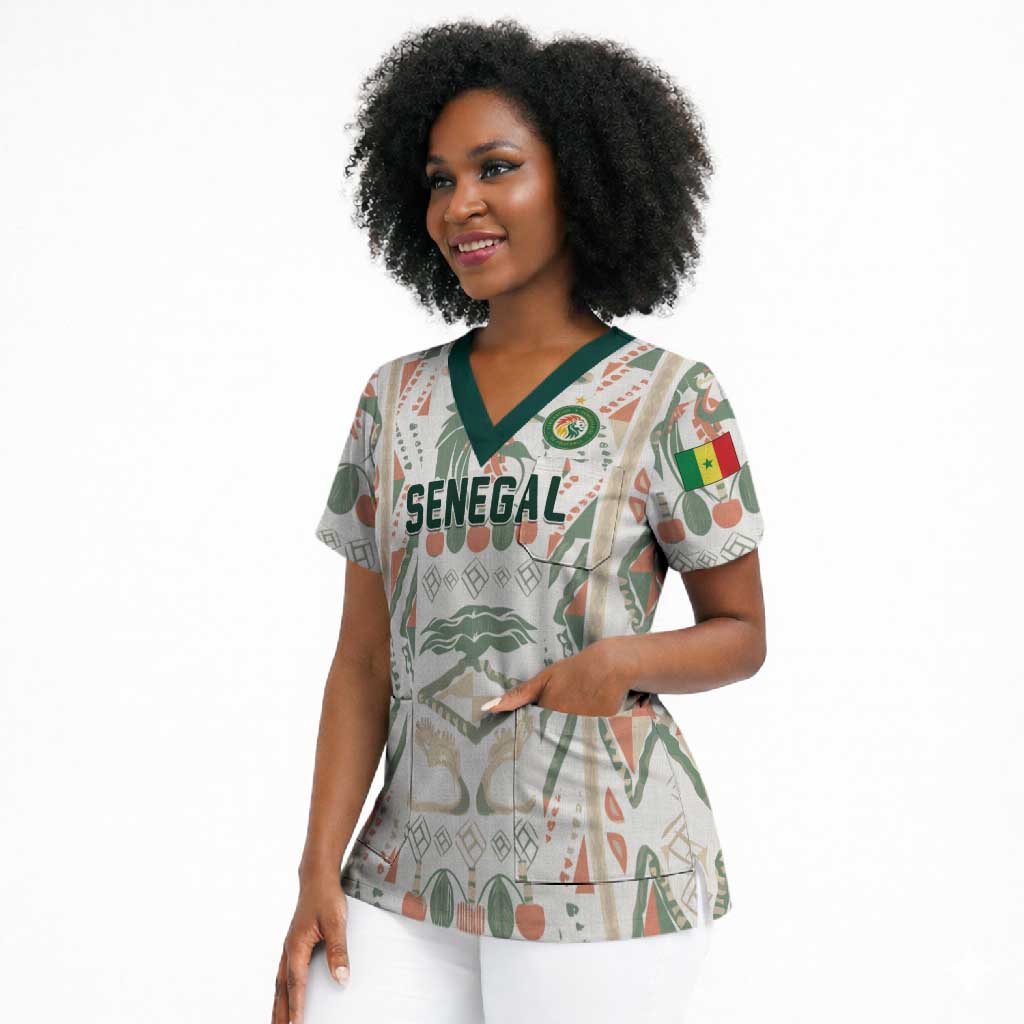 Custom World Football 2026 Senegal Scrub Top Lions of Teranga Spirit