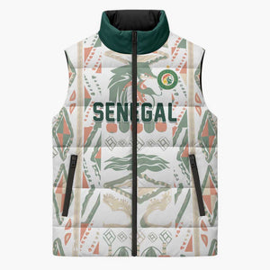 Custom World Football 2026 Senegal Sleeveless Puffer Jacket Lions of Teranga Spirit